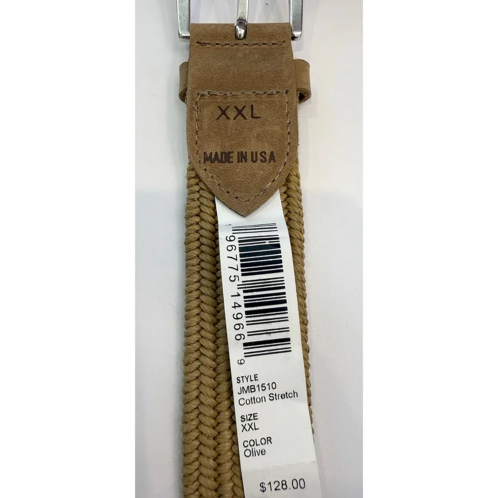 NEW JOHNNIE-O MENS OLIVE WAXED COTTON STRETCH BELT GOLF SZ XXL